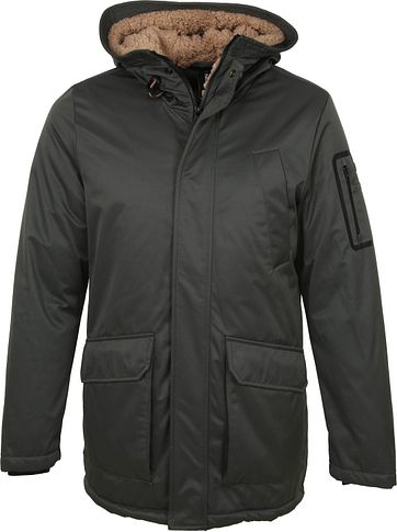 No-Excess Parka Jas Teddy Donkergroen