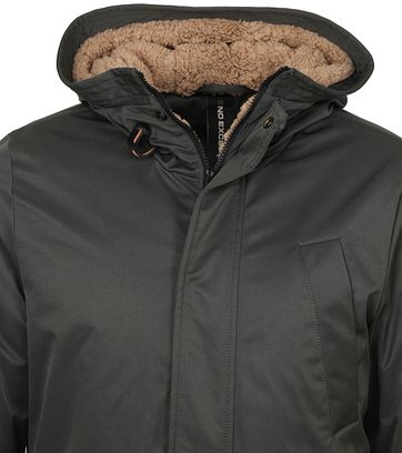 No-Excess Parka Jas Teddy Donkergroen