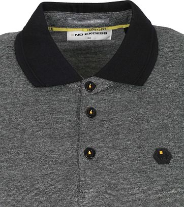 No-Excess Polo Shirt Melange Dark Grey