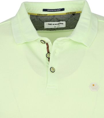 No-Excess Polo Shirt Stone Washed Lime Green