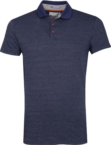 No Excess Poloshirt Jacqurard Spacedyed Blau