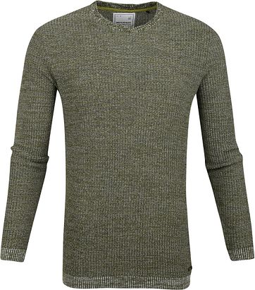 No-Excess Pullover Melange Donkergroen