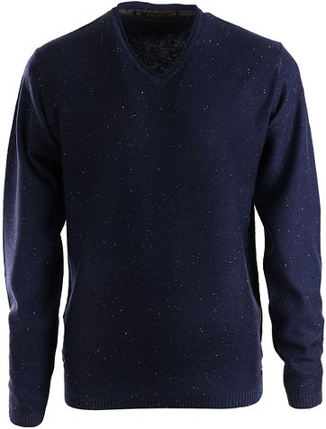 No-Excess Pullover Navy V-neck