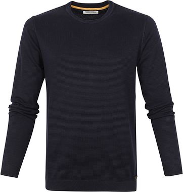 No-Excess Pullover Stone Washed Donkerblauw