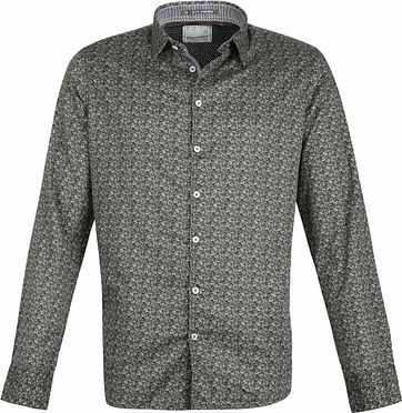 No-Excess Shirt Dessin Dark Green