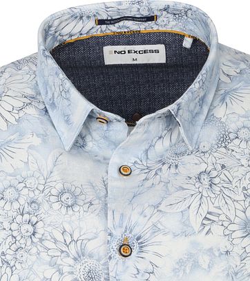 No-Excess Shirt Flowers Blue