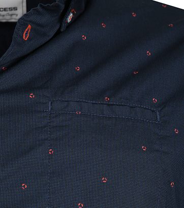 No-Excess Shirt Print Dark Blue