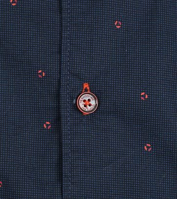 No-Excess Shirt Print Dark Blue