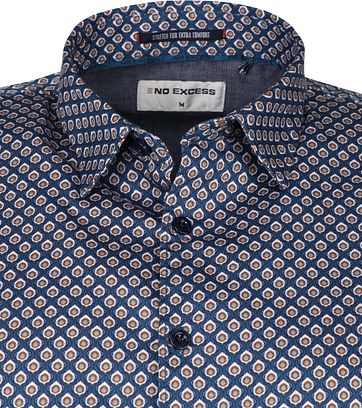 No-Excess Shirt Print Pattern Blue