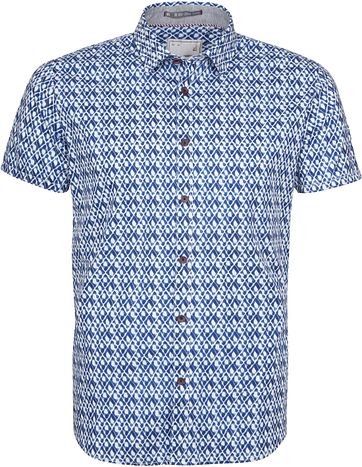 No-Excess Shirt SS Print Indigo