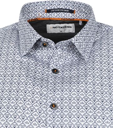 No-Excess Shirt Vintage Print Blue