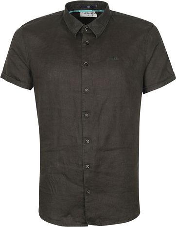 No-Excess SS Shirt Linen Dark Green