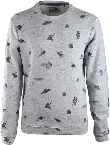 No-Excess Sweater Grau Print