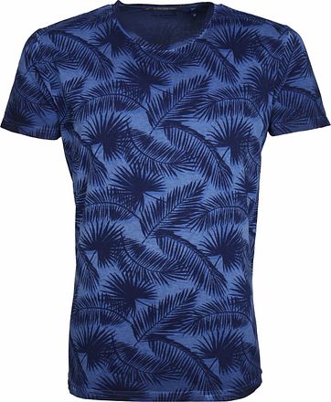 No-Excess T-shirt Palm Print Blue