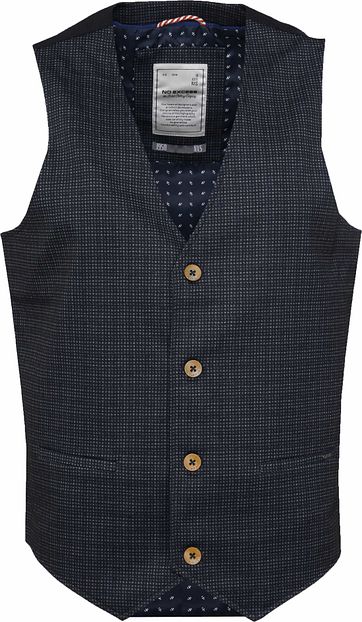 No-Excess Waistcoat Navy Stretch