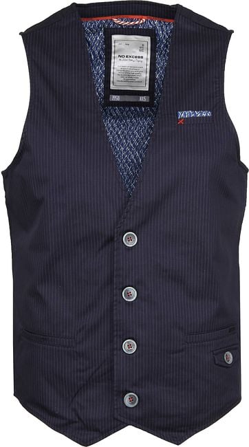 No-Excess Waistcoat Pin Stripe Navy