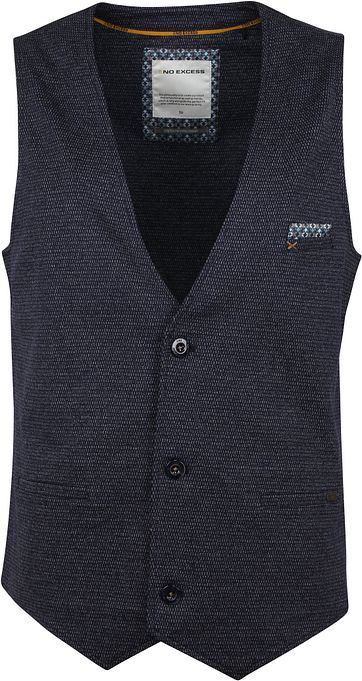 No Excess Waistcoat Printed Navy