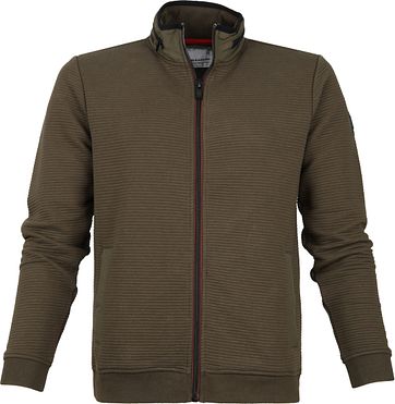 No-Excess Zip Cardigan Dark Green