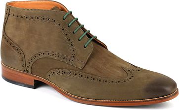 Nubuck Brogue Boots Groen