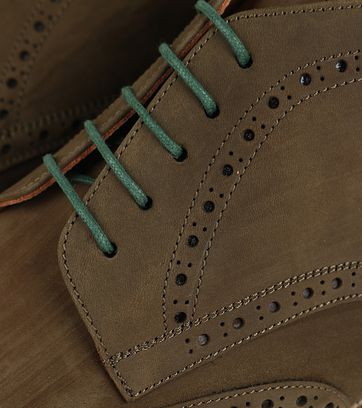 Nubuck Brogue Boots Grün