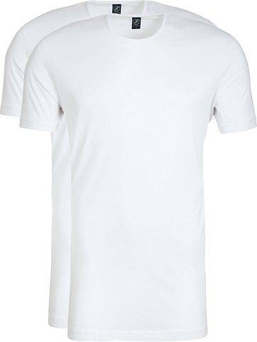 O-Ausschnitt 2-Pack Bambus T-Shirt Weiß