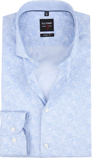 OLYMP Hemd Level 5 Paisley Blau