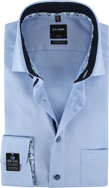 OLYMP Hemd Luxor Blau Dessin SL7