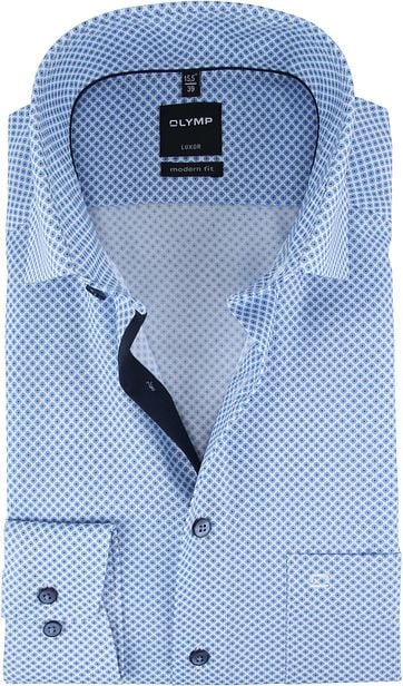 OLYMP Hemd Luxor Blau Muster