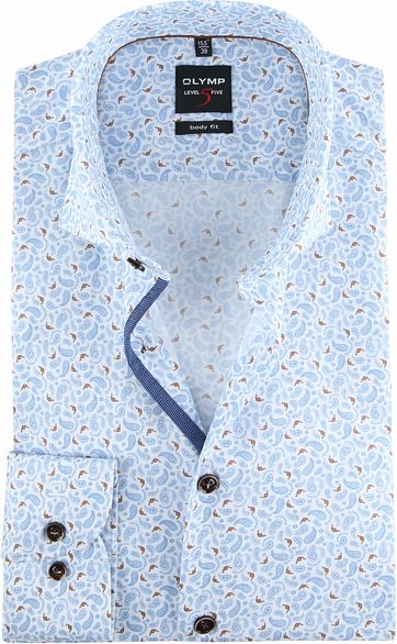 OLYMP Hemd Lvl 5 Paisley Blau