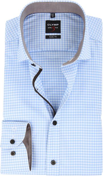 OLYMP Level 5 Body Fit Karo Blau