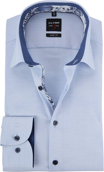 OLYMP Level 5 Hemd Pinpoint Blau BF