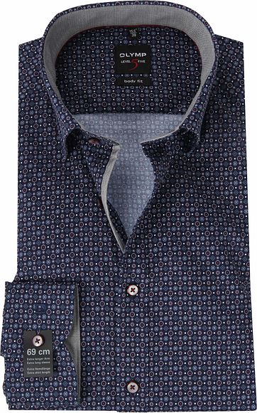 OLYMP Level 5 Shirt Dessin Navy SL7