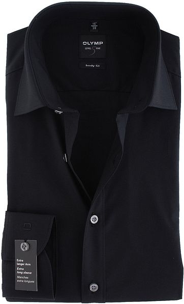 OLYMP Level Five Hemd SL7 Schwarz Body Fit