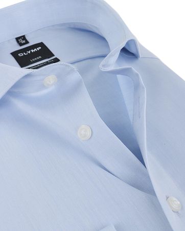 OLYMP Luxor Blauw Overhemd Strijkvrij