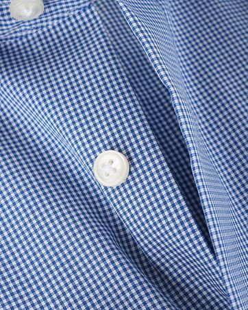 OLYMP Luxor Bügelfrei Hemd Blau Karo Comfort Fit