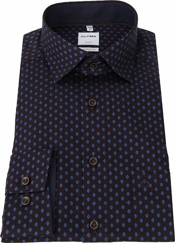 OLYMP Luxor CF Overhemd Dessin Navy