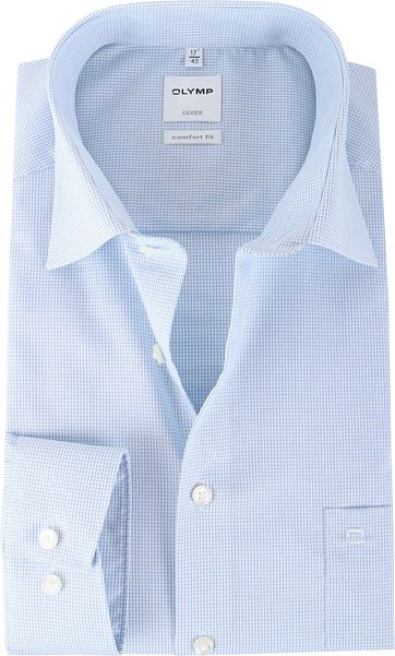 OLYMP Luxor Hemd Blau Karo Comfort Fit