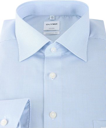 OLYMP Luxor Hemd Blau Karo Comfort Fit