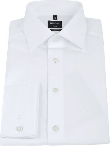 OLYMP Luxor Hemd Modern Fit Doppelmanschette Weiß