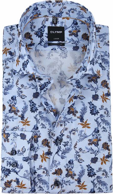 OLYMP Luxor MF Blumen Hemd Blau