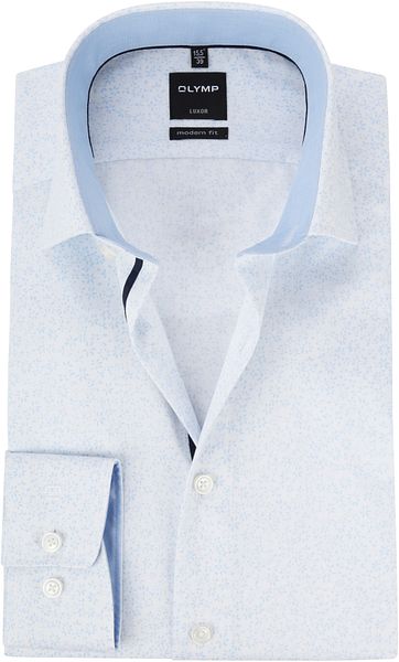 OLYMP Luxor MF Hemd Blau Blumen