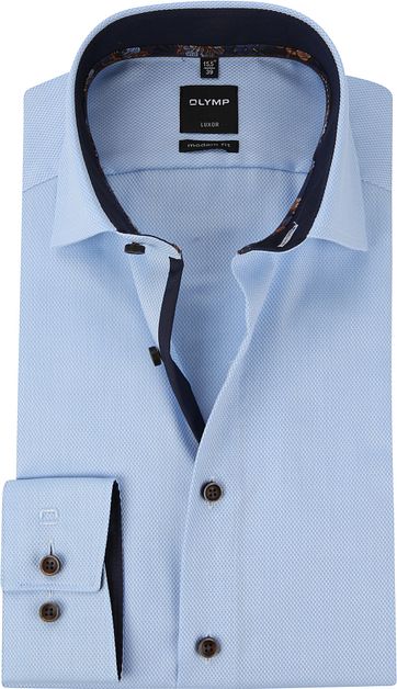 OLYMP Luxor MF Hemd Blau Dessin