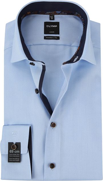 OLYMP Luxor MF Hemd Blau Dessin SL7