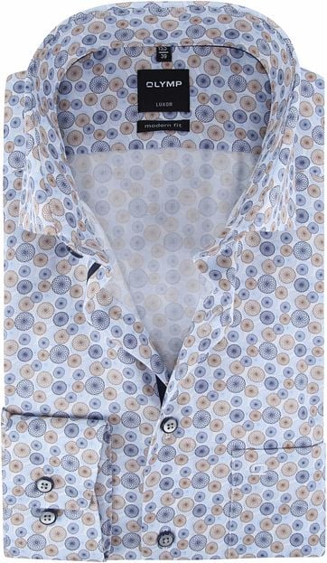 OLYMP Luxor MF Hemd Blau Kreis
