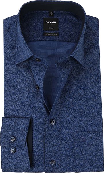OLYMP Luxor MF Shirt Navy Dessin