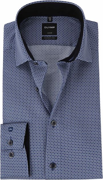 OLYMP Luxor MF Shirt Print Blue