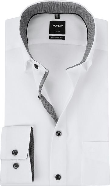 OLYMP Luxor MF Weiß Grau Hemd