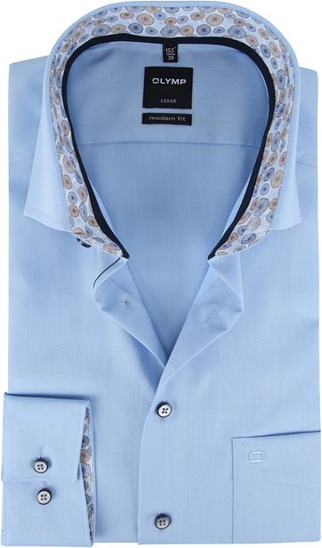 OLYMP Luxor Modern Fit Blauw Twill