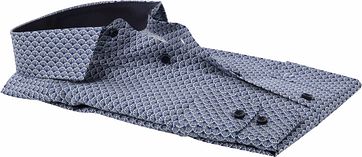 OLYMP Luxor Overhemd Blauw Dessin MF