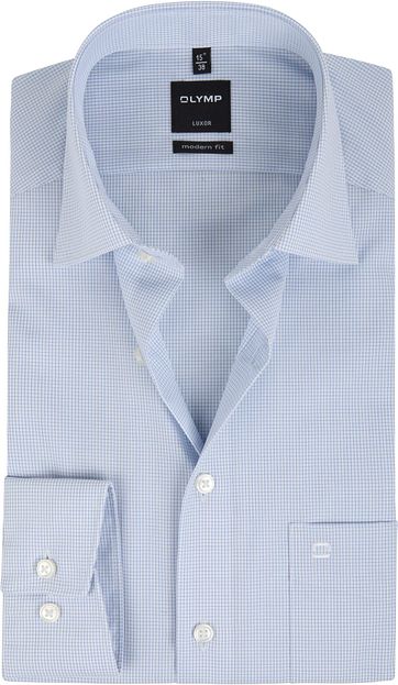 Olymp Luxor Overhemd Slim Line Blauwe Ruit olymp kopen in de aanbieding Olymp Luxor Overhemd Slim Line Blauwe Ruit olymp kopen in de aanbieding